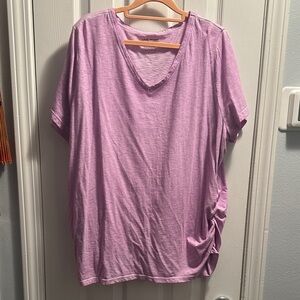 Lane Bryant Lavender Ruched Side Tee